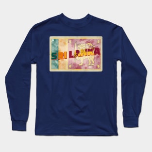 Sri Lanka Vintage style retro souvenir Long Sleeve T-Shirt